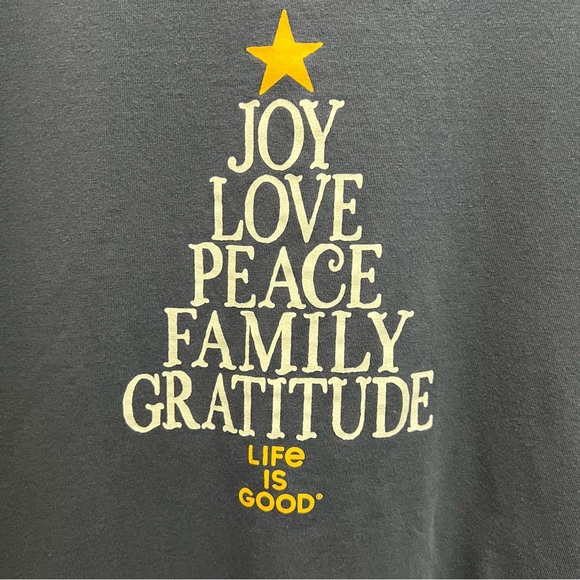 Life Is Good Blue Long Sleeve Crusher Crewneck Tee Holiday Graphic Size XXL - Picture 6 of 9